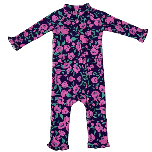 Eczema Friendly Pink Flora Bamboo Full Coverage Swimsuit - Baby & Toddlers