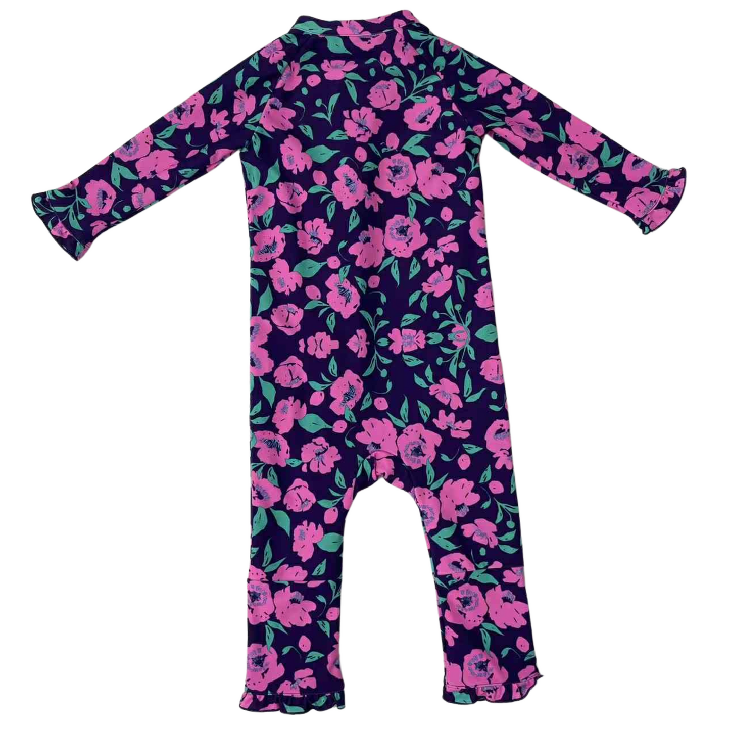 Eczema Friendly Pink Flora Bamboo Full Coverage Swimsuit - Baby & Toddlers