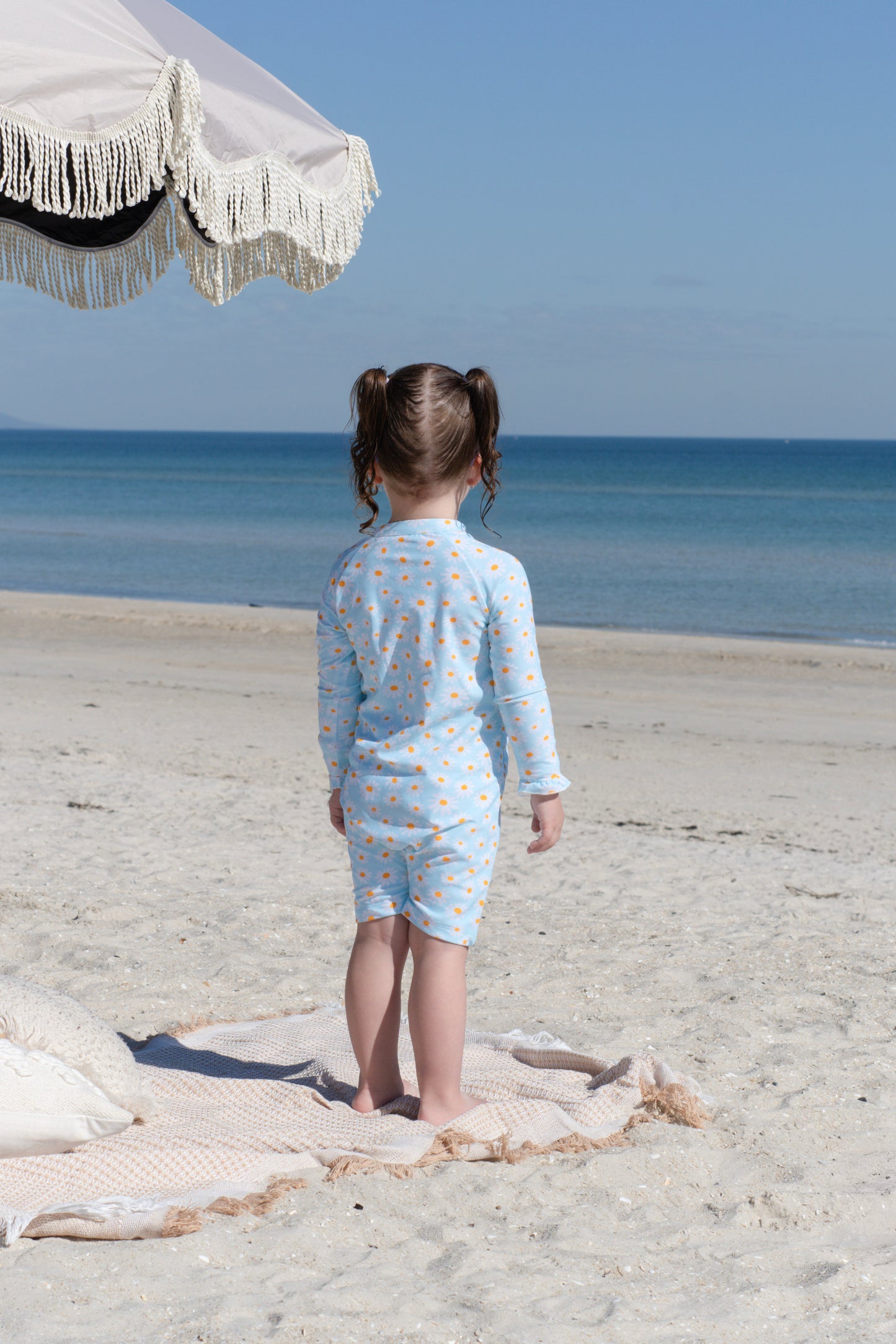 Shortie Eczema Friendly Daisy Flow Bamboo Swimsuit- Kids, Toddlers & Babies