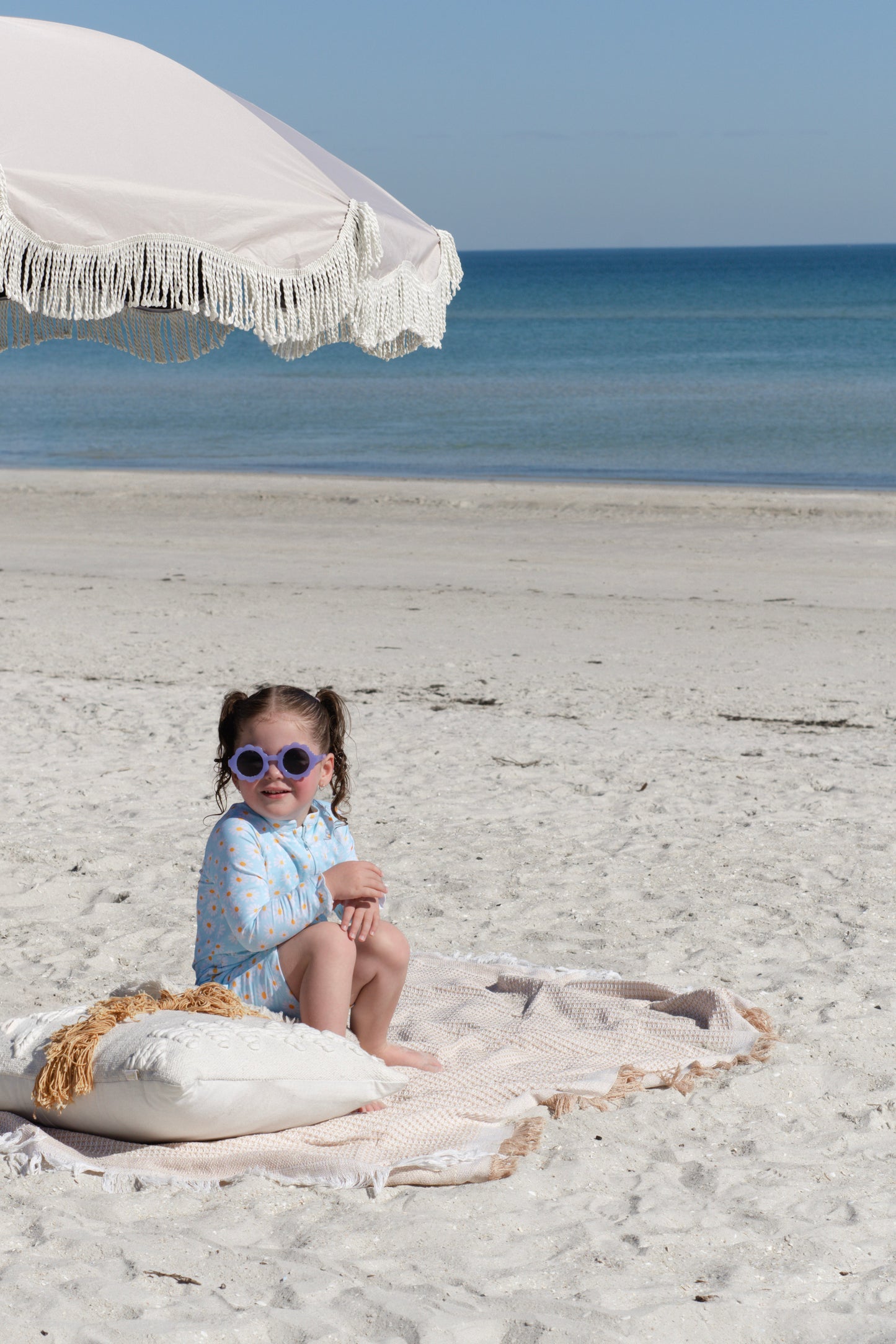 Shortie Eczema Friendly Daisy Flow Bamboo Swimsuit- Kids, Toddlers & Babies