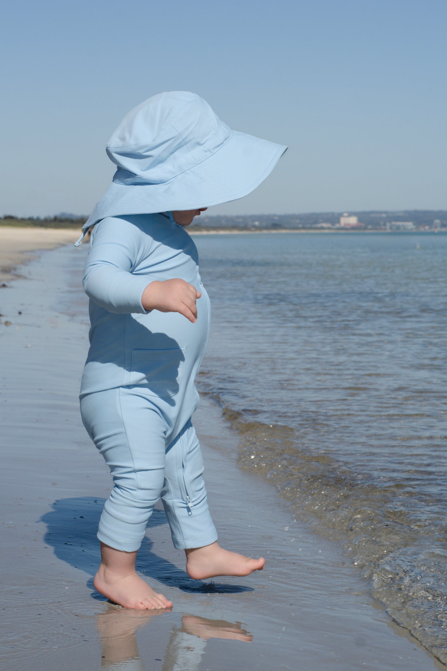 Sun Hats Blue- Eczema Friendly  Bamboo Lined- Kids, Toddlers & Babies