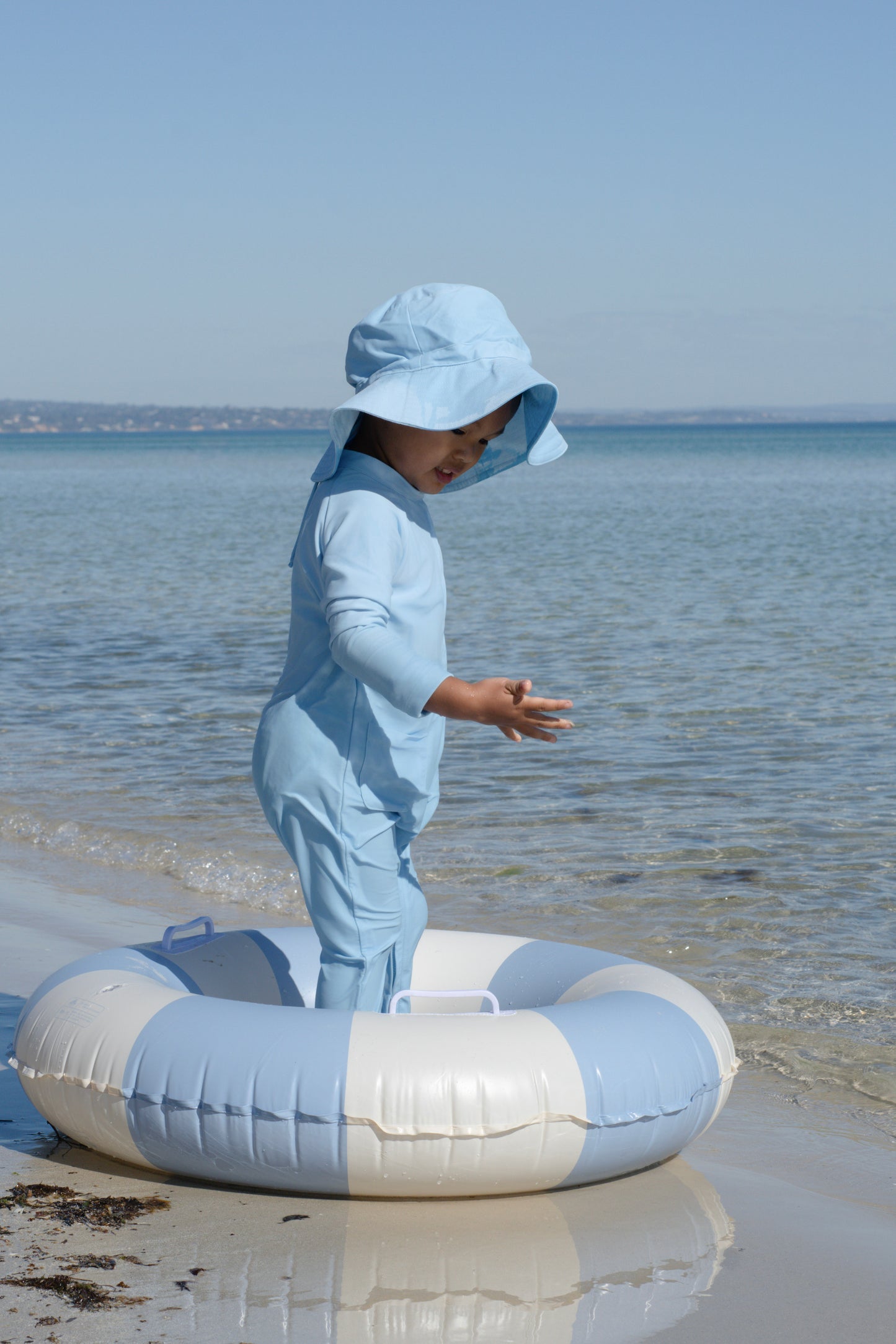 Sun Hats Blue- Eczema Friendly  Bamboo Lined- Kids, Toddlers & Babies