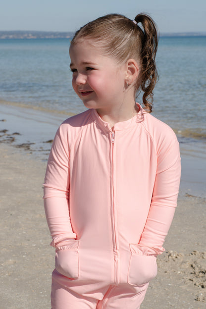 Eczema Friendly Pretty in Pink Bamboo Full Coverage Swimsuit - Kids, Toddlers & Babies
