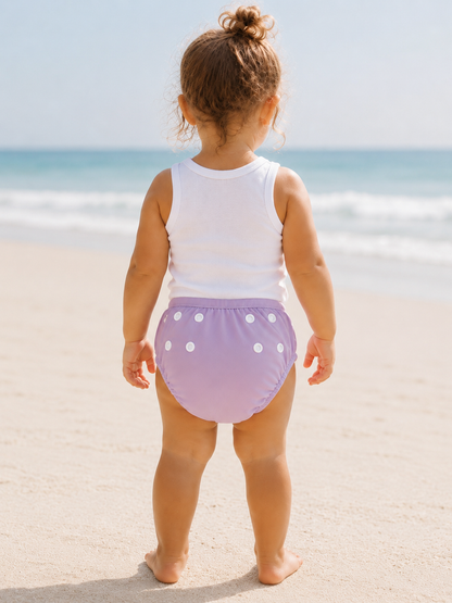 Bamboo Swim Nappy Adjustable Reusable Eczema Friendly Dusty Lilac
