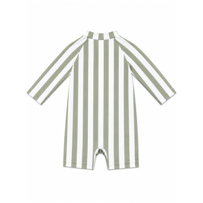Shortie Eczema Friendly Sage Stripes Bamboo Swimsuit - Kids, Toddlers & Babies